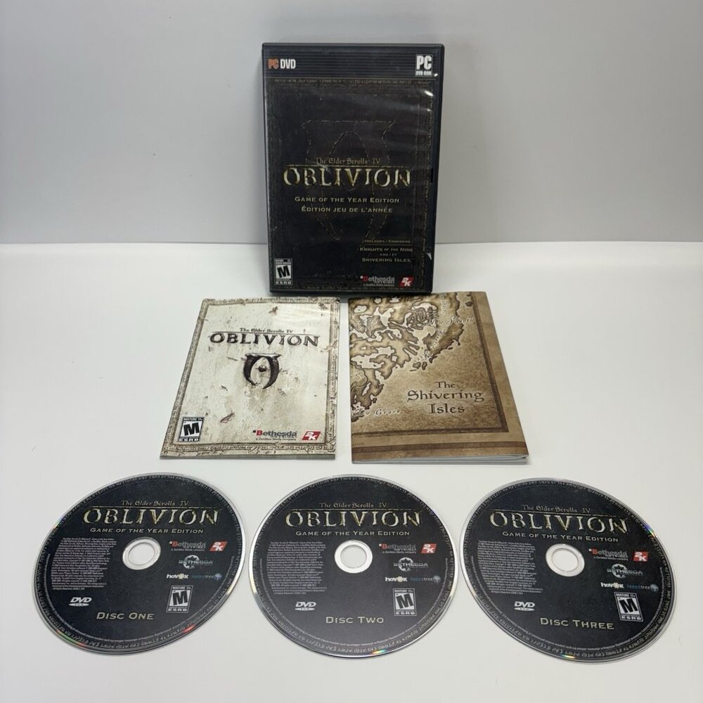 Elder Scrolls IV: Oblivion Game of the Year Edition (PC, 2007) CIB Map &‎ Manual